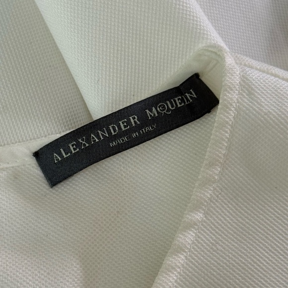 Alexander McQueen 2013 white Cotton Draped High Low Peplum crew neck Tank Top - Picture 10 of 14